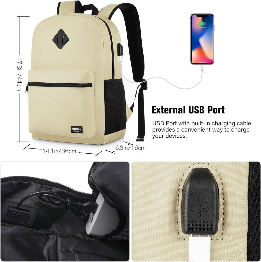 YAMTION Rucksack Herren und Damen,Rucksack Schule,Schulrucksack Jungen Teenager Schulranzen Mädchen