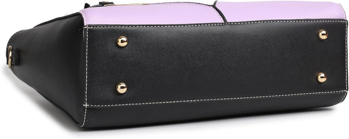 Miss Lulu Pu Ledertasche Damen Schultertasche Handtasche Lila, Lila