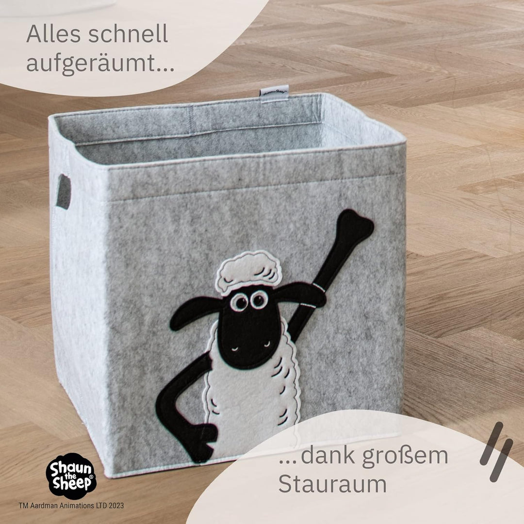 meets Shaun das Schaf Aufbewahrungsbox für Kinder – Filz-Box mit dem kultigen Schaf zum Verstauen vo