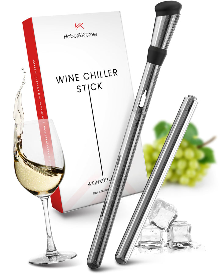 Haber&amp;Kremer® (2x) Weinkühlstab - Erstklassige Kühlung - Hochwertiger Weinkühler Stab aus 100% Edels
