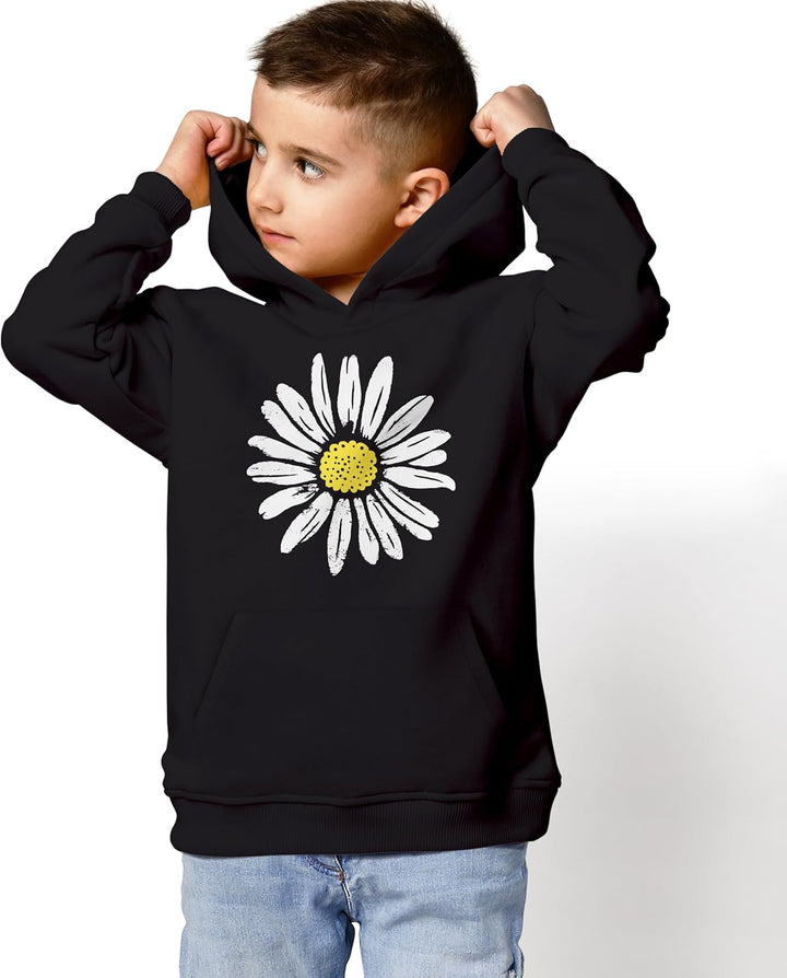 Neverless® Kinder Hoodie Mädchen Blumen Aufdruck Kapuzenpullover Sweatshirt Kapuze Schwarz 164, Schw