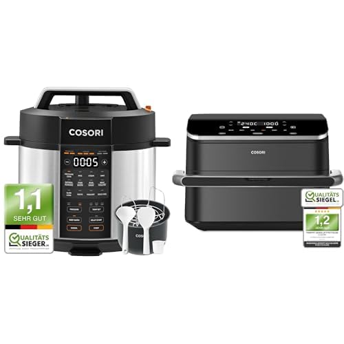 COSORI Schnellkochtopf, 9-in-1, Multikocher mit 14 Funktionen&amp;COSORI Heissluftfritteuse TwinFry 10L