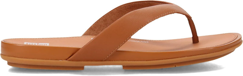 Fitflop Damen Gracie Leder Zehentrenner Flipflop 36 EU Schmal Light Tan, 36 EU Schmal Light Tan