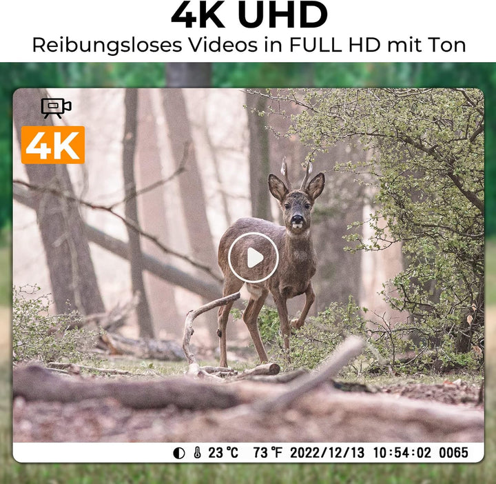 K&F Concept 48MP 4K WLAN Wildkamera handyübertragung, WiFi Wildkamera mit bewegungsmelder nachtsicht