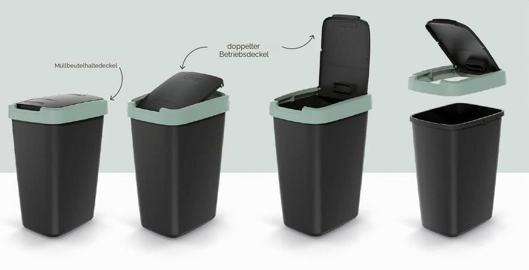 Mülleimer Müllbehälter Abfalleimer Biomülleimer ohne Deckel Abfallsammler Mülltonne 61,2 x 39,4 x 29
