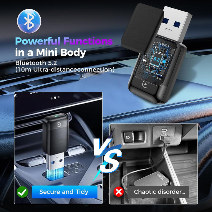 2026 Wireless Carplay & Android Auto Adapter 2-in-1, 2.4+5.0 GHz WiFi Android Auto Adapter, Plug and