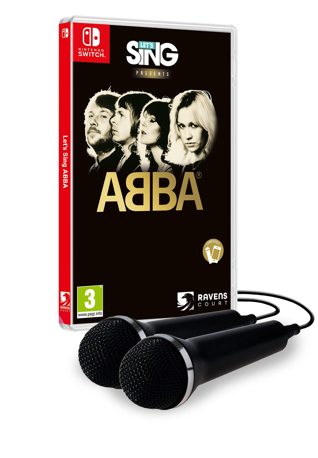 Ravenscourt Let's Sing: ABBA – Doppel-Mikrofon-Bundle/Schalter, USB