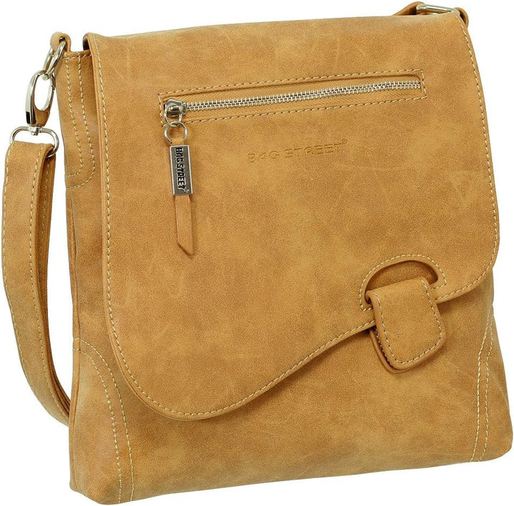 Ledershop24 Geschenkset - Handtasche Schultertasche Umhängetasche Wildleder-Imitat Used Look mit Rie