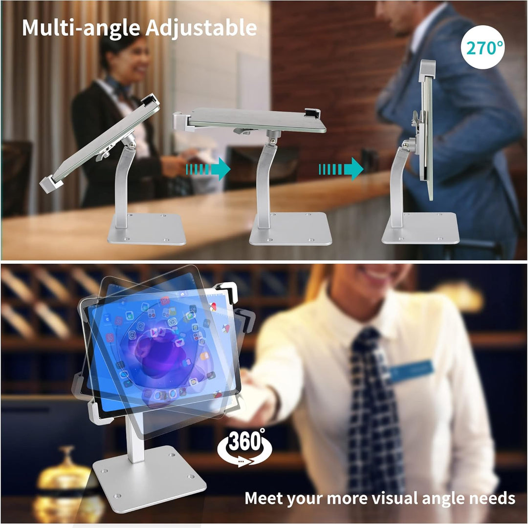 Tischhalterung Tablet Diebstahlsicherung, Kiosk Tablet Stand mit Schloss, Anti Diebstahl Desktop Tab