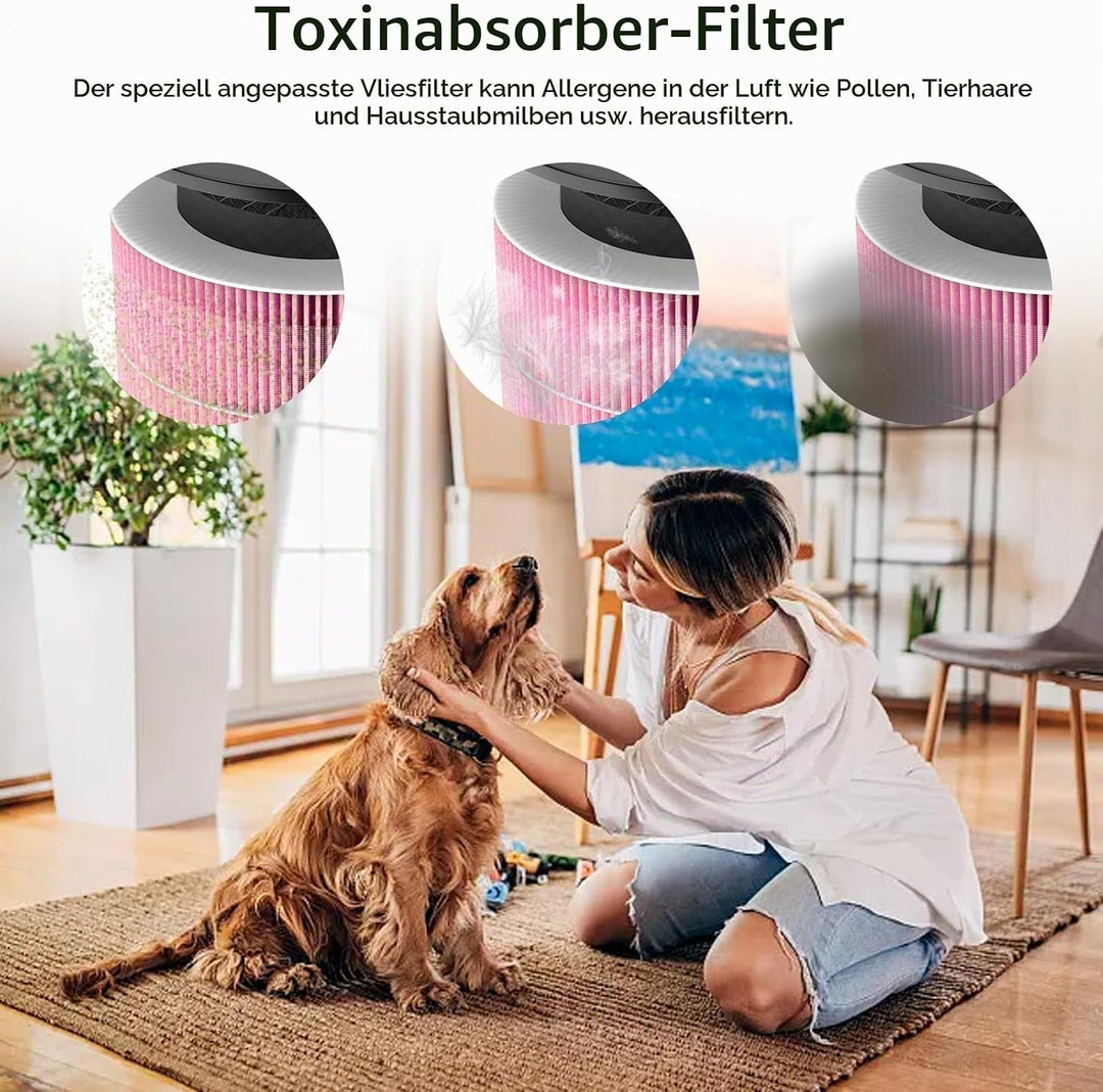 AIRTOK Luftreiniger AP0601 Ersatzfilter 2er Set, 4-Stufiges Filtersystem, H13 True HEPA Filter (Nur