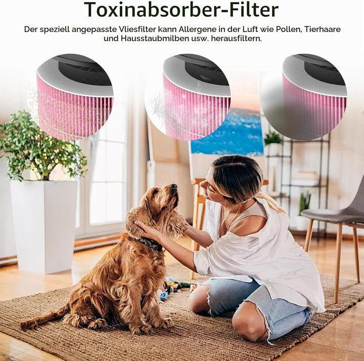 AIRTOK Luftreiniger AP0601 Ersatzfilter 2er Set, 4-Stufiges Filtersystem, H13 True HEPA Filter (Nur