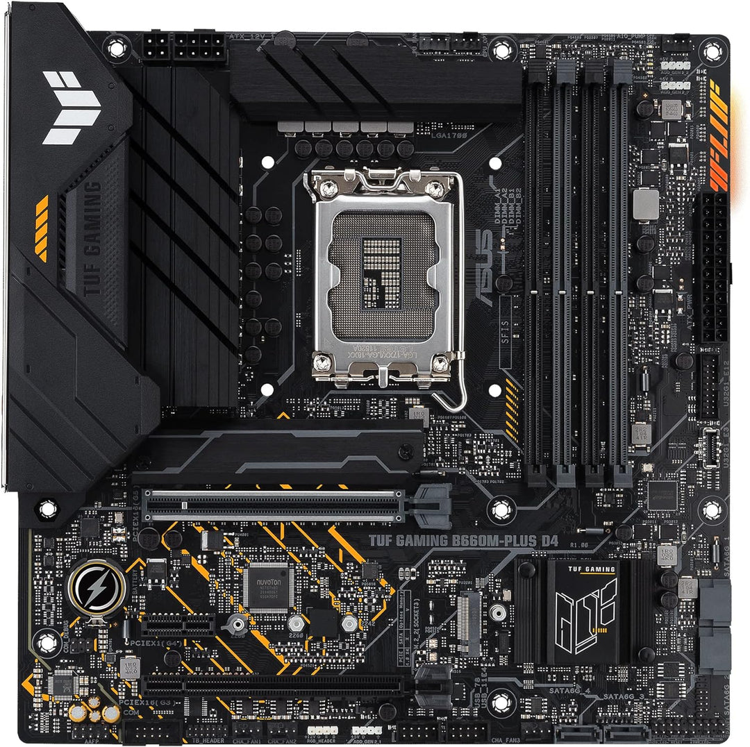 ASUS TUF GAMING B660M-PLUS D4 Mainboard Sockel Intel LGA 1700 (Intel B660, mATX, DDR4 Speicher, PCIe