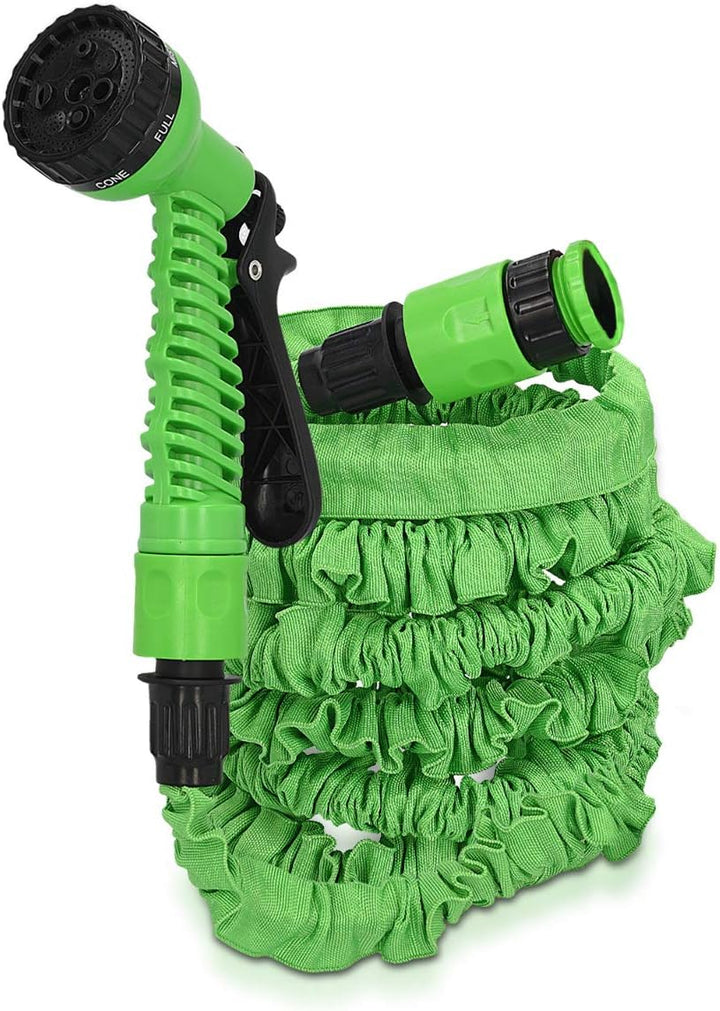 Navaris Flexibler Gartenschlauch 5-15m - mit 7 Funktionen Brause und Schnelladaptern - Wasserschlauc