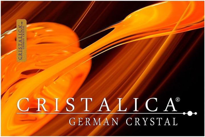 Bouquet Vase Blumenvase Katarina Gold Transparent Rund 22 cm Bleikristall Tischvase Tischdeko Hochze