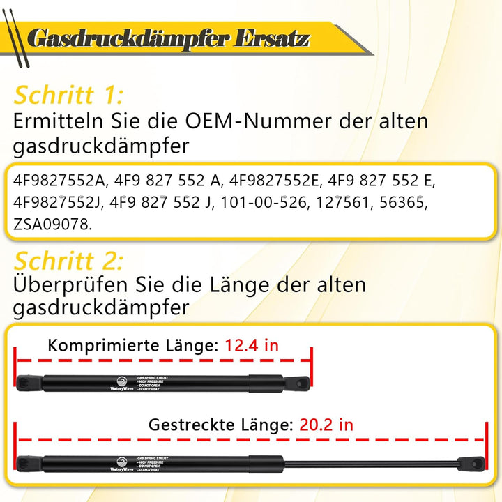 2X Heckklappendämpfer für Audi A6 Avant 2004–2011, für Audi A6 Allroad 2006–2011 Kofferraum-gasfeder