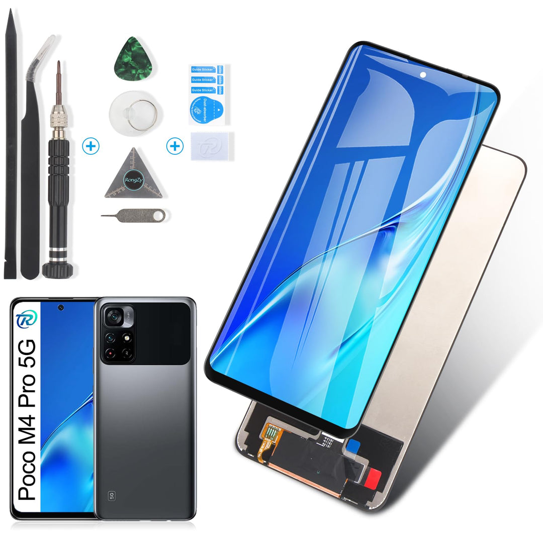 RongZy für Xiaomi Poco M4 Pro 5G LCD Bildschirmersatz für Xiaomi Poco M4 Pro 5G Touchscreen Digitali