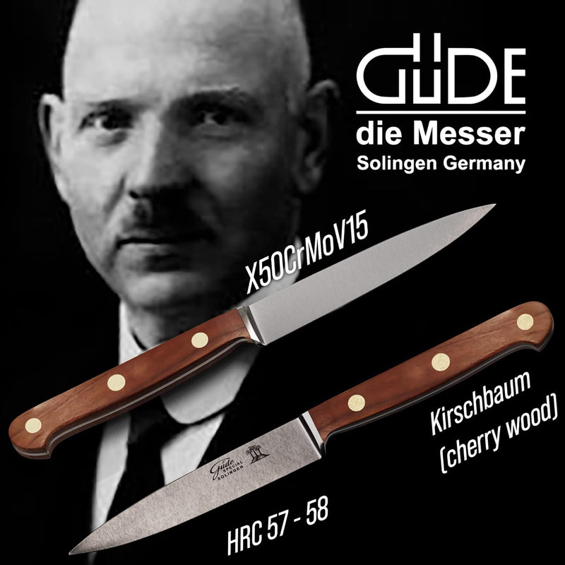 GÜDE Solingen Tradition - Spickmesser geschmiedet, 10 cm, Pflaumenholz, K.GÜDE, Office Messer, Handm