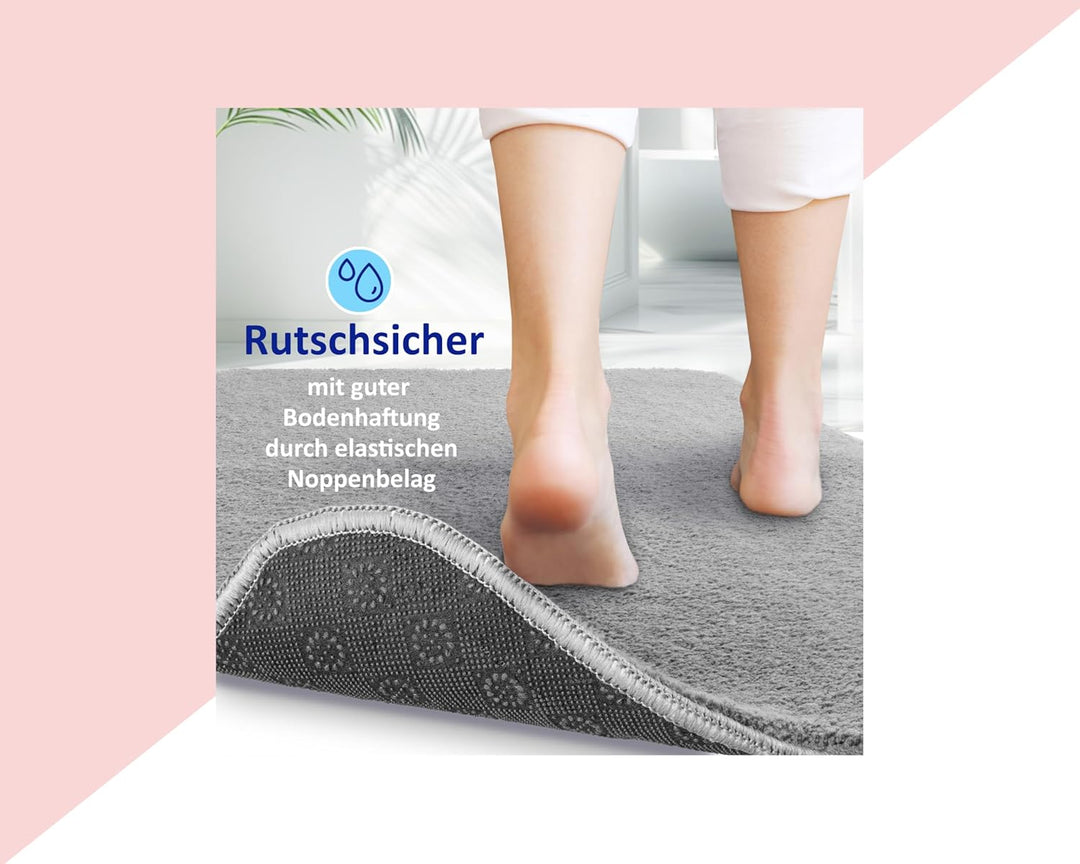 TA&MA Store-Badematten Set 3 teilig Badezimmerteppich rutschfest Badteppich Badvorleger maschinenwas