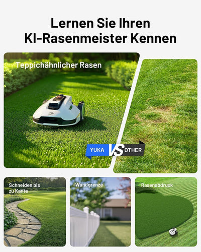 MAMMOTION YUKA 2000 Mähroboter ohne Begrenzungskabel, NetRTK+Vision, Keine RTK-Antenne erforderlich,