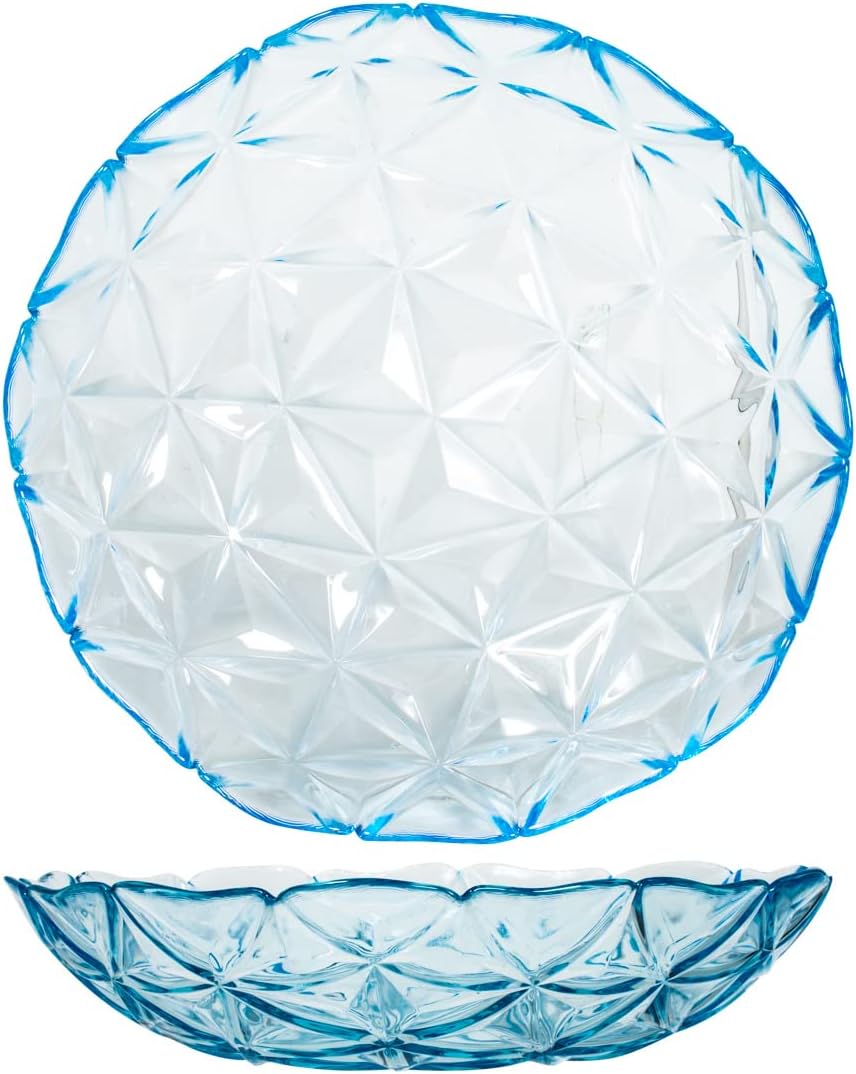 Pasabahce Estrella Servicola aus Glas, 18 Teller, hellblau, modernes und elegantes Design