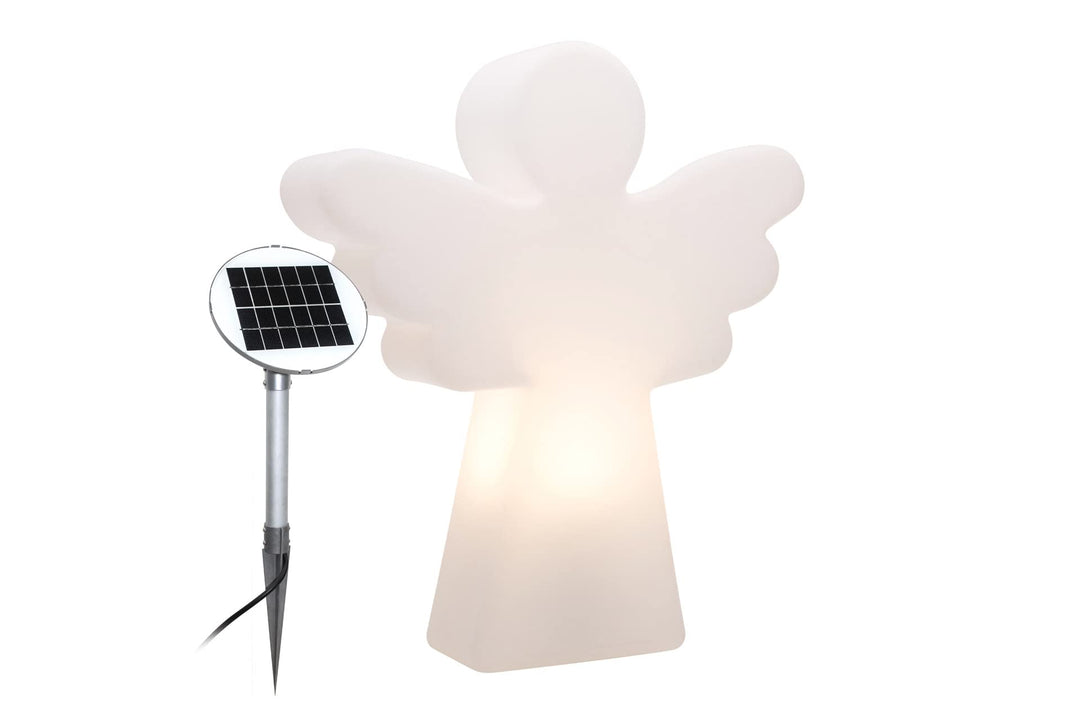8 seasons design Shining Angel Solar LED Engel Figur (40 cm, weiss), Dämmerungssensor, Solarpanel, w