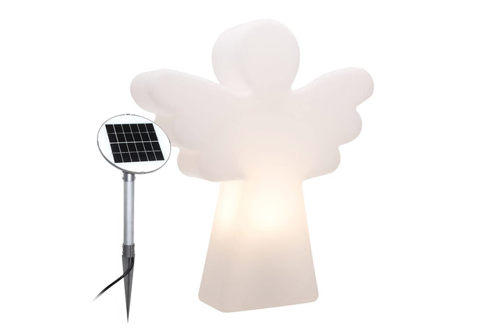 8 seasons design Shining Angel Solar LED Engel Figur (40 cm, weiss), Dämmerungssensor, Solarpanel, w