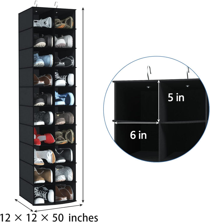 Libeder Hängender Schuh-Organizer für Schrank, hängende Schrank-Organizer, 20 Abschnitte, platzspare