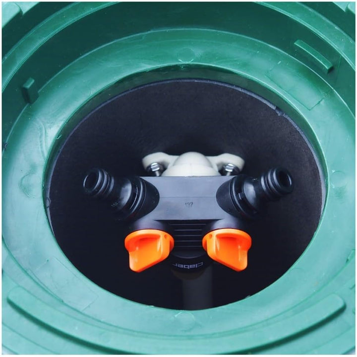 Varile Wassersteckdose Grün, Wasserentnahme-Box, Ventilbox mit 2 Anschlüssen, Grün
