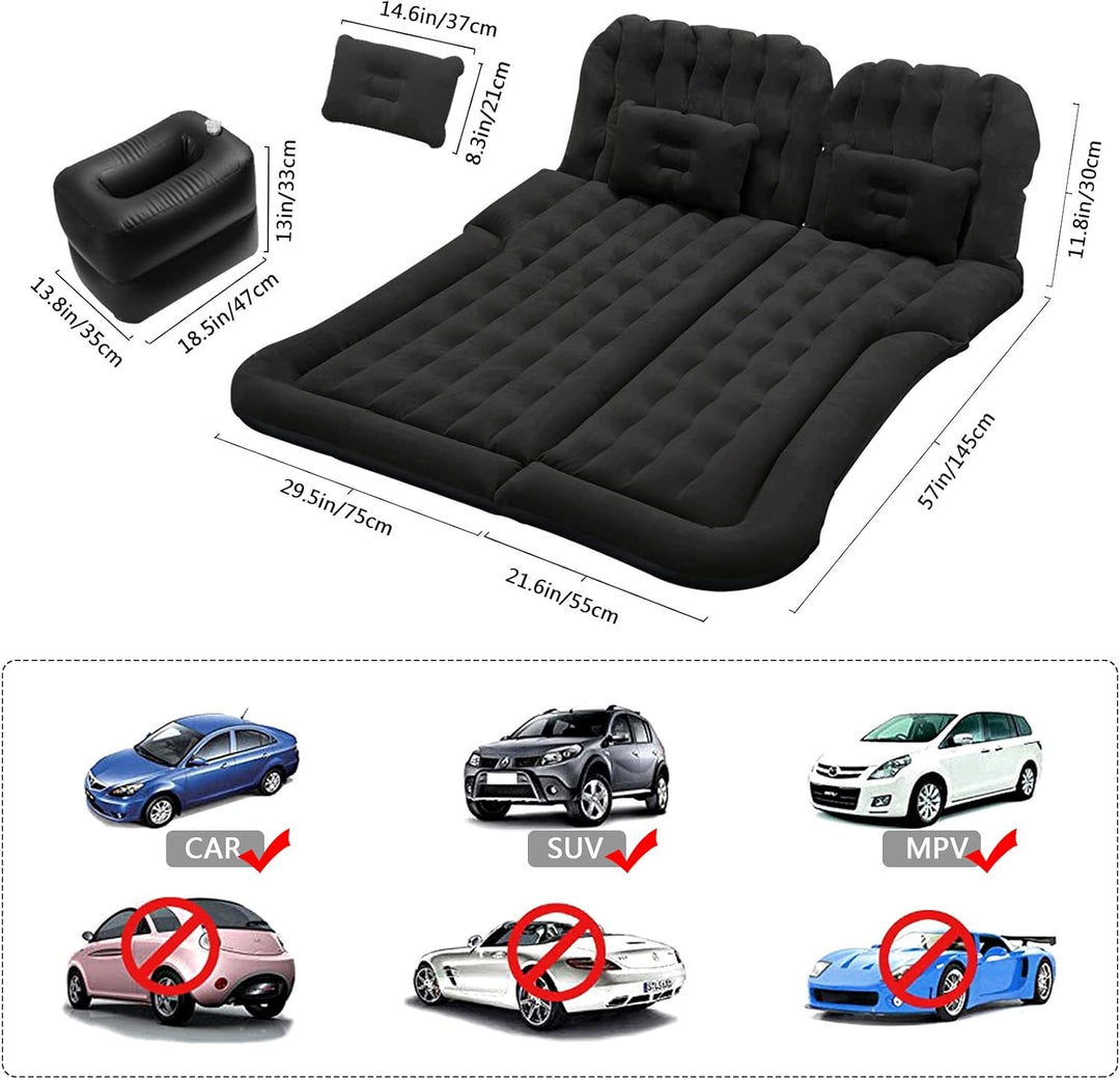 sanheshun SUV Luftmatratze Auto Camping Reisebett, Verdickte Aufblasbare Matratze mit Zwei Luftkisse