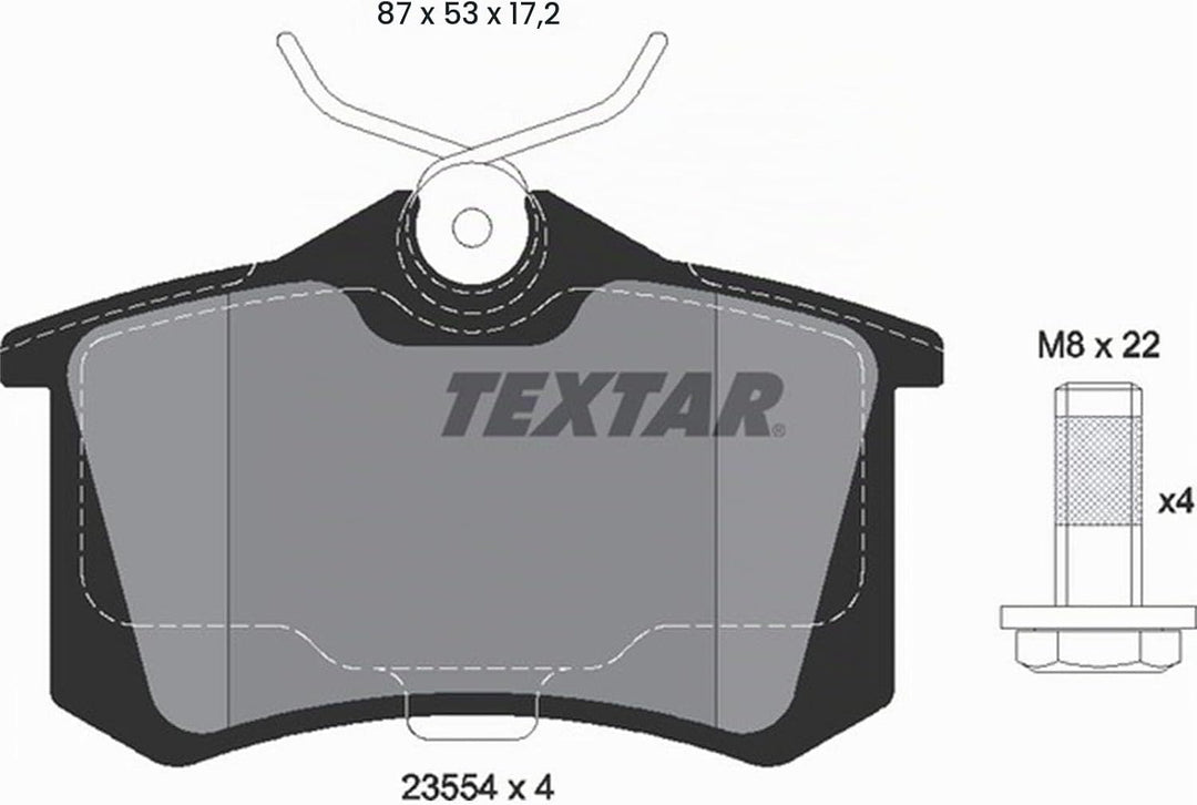 TEXTAR BREMSSCHEIBEN 253mm + BELÄGE HINTEN NUR für PR-Nr= 1KD, 1KQ, 1ZF