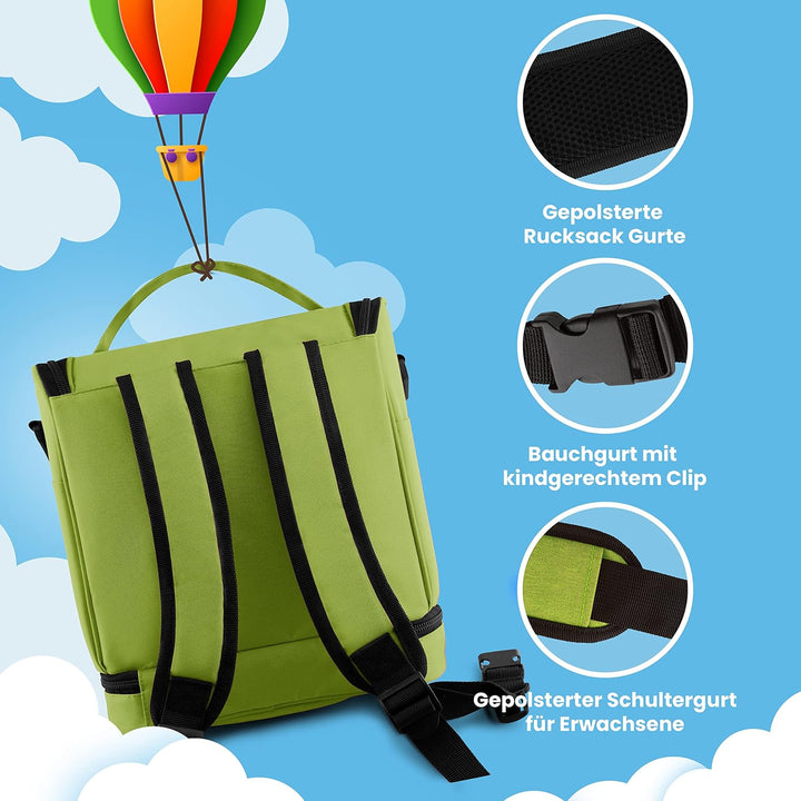 fridoli Kinderrucksack | Toniebox Tasche | grün | Akku Aufladen in der Tasche | fasst 20 Toniefigure