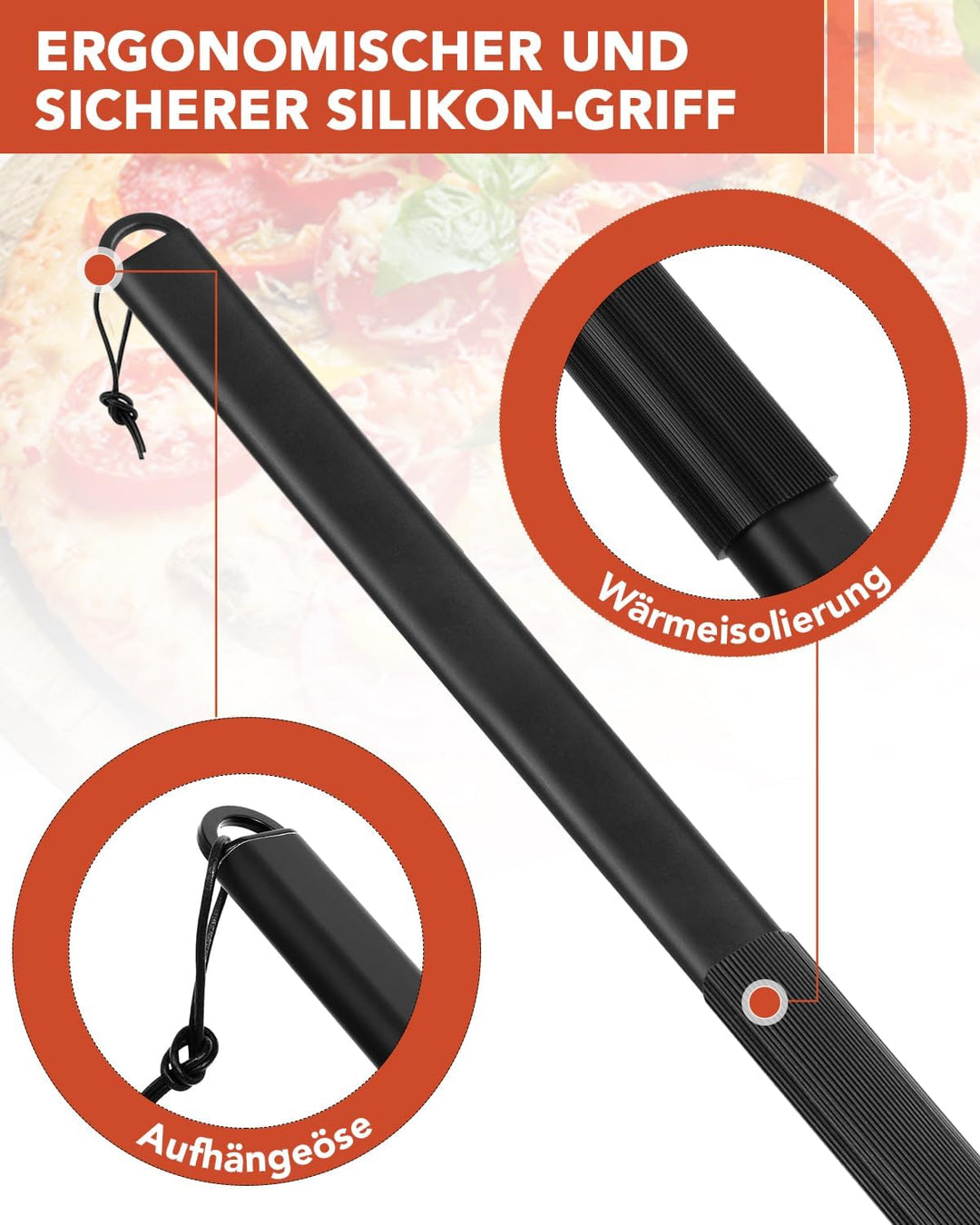 SOUTHGATE Pizzawender, Pizzaschieber Perforiert, Pizza Turning Peel rund, Aluminium-Schaufel perfori
