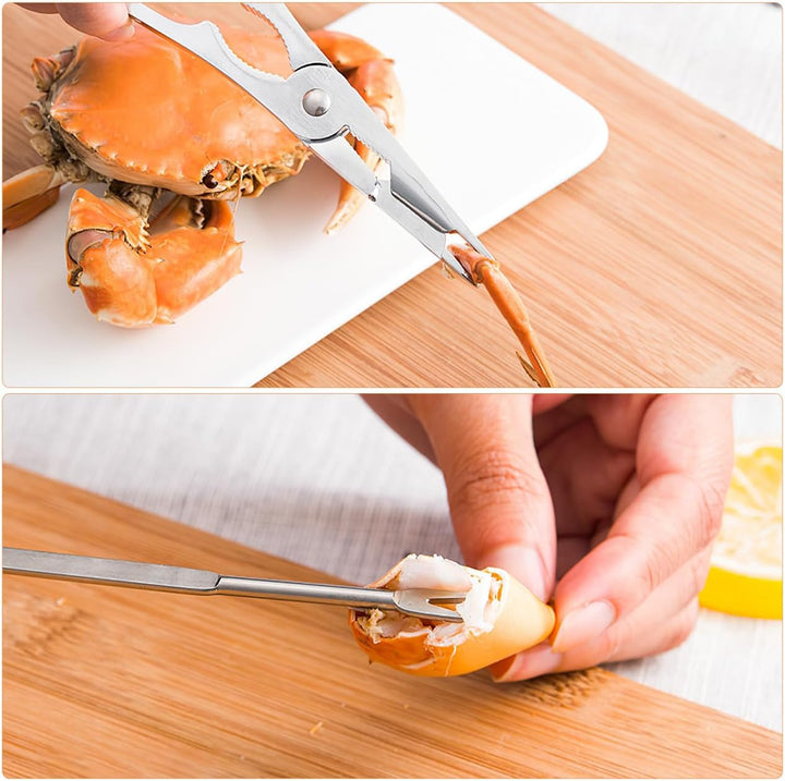 Edelstahl Meeresfrüchte Cracker Teilig mit Aufbewahrungsbox Ergonomische Krabben und Hummerzangen fü