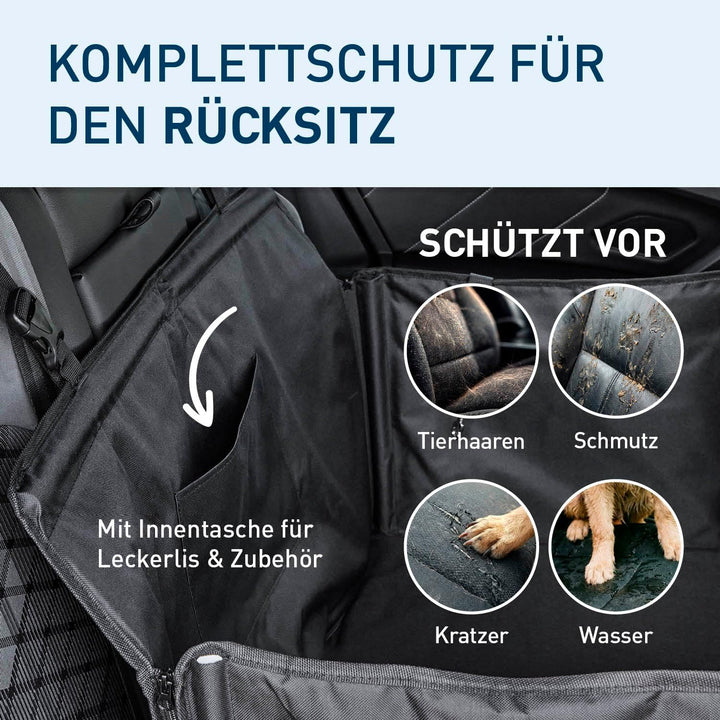FLIPLINE Hundeautositz – verstärkte, wasserfeste Hundebox Auto für Hund 12(S) bis 26(L) kg | Hundezu