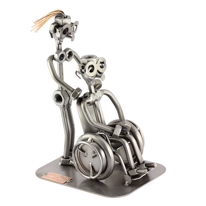 Steelman24 I Schraubenmännchen Pflegerin Mit Rollstuhlfahrer I Made in Germany I Handarbeit I Gesche