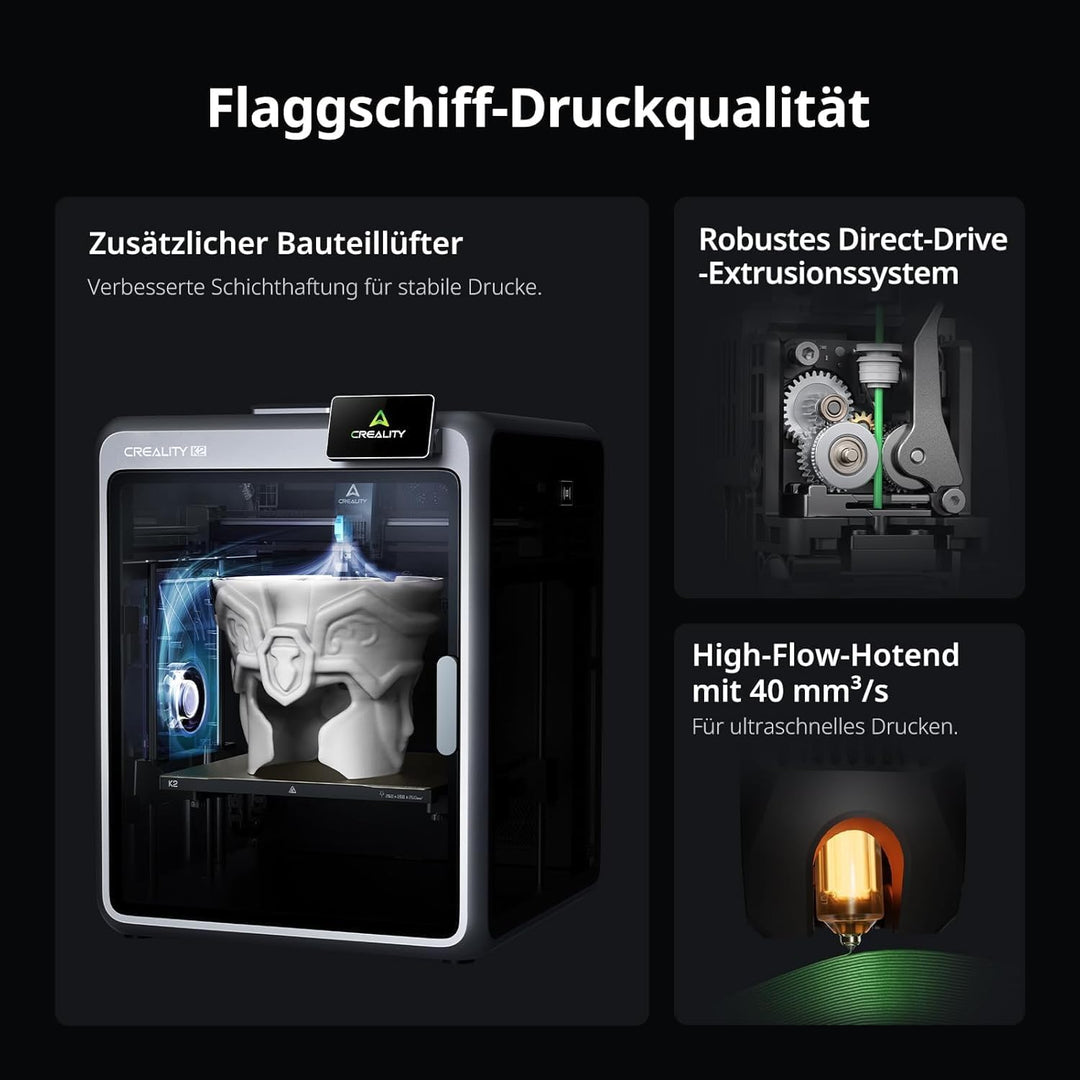 Creality K2 Combo (A) 3D-Drucker, Mehrfarbig mit CFS, bis 600 mm/s Hochgeschwindigkeitsdruck, AI-Kam