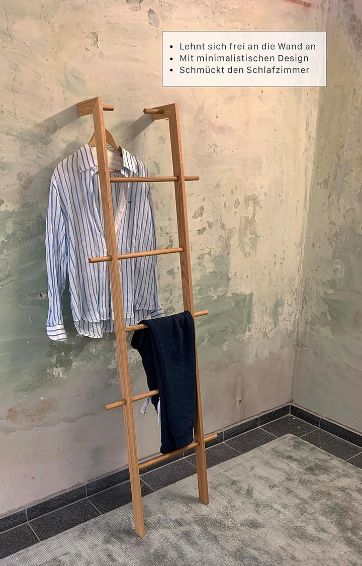 Kleiderleiter & Kleiderständer Holz, Handtuchleiter & Handtuchhalter aus Massivholz, Designer Holzle