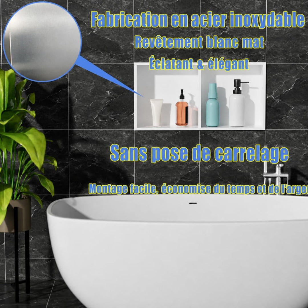 Edelstahl Einbaunische Wandnische für Dusche，Integrierte Fliesenlose Duschablage aus Rostfreiem Edel