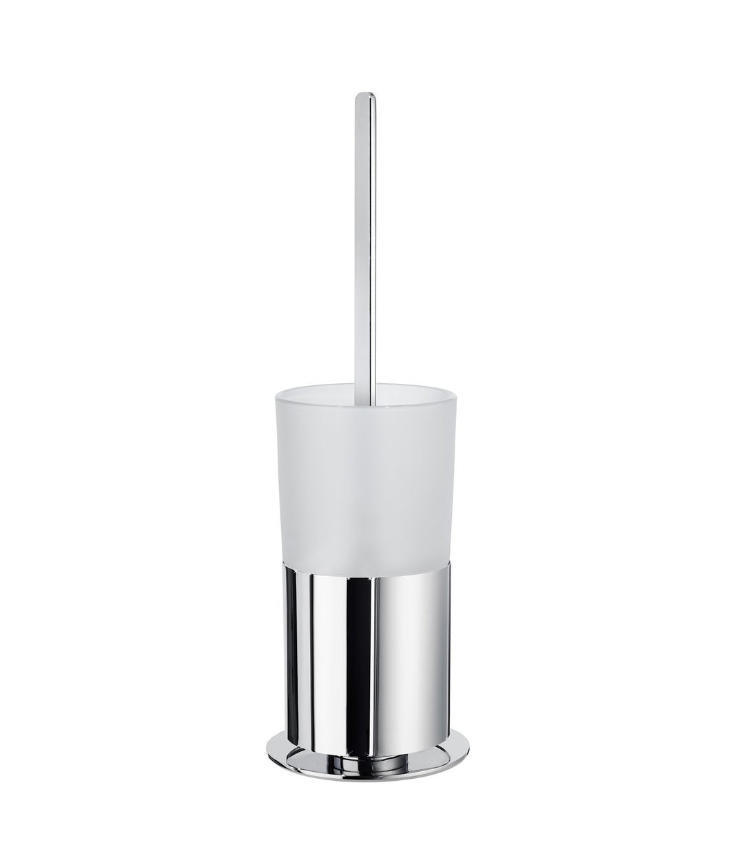 Smedbo WC-Bürste freistehend, poliertes Chrom, FK311, Umriss Milchglas, Silber, 11,4 x 11,8 x 32,4 c