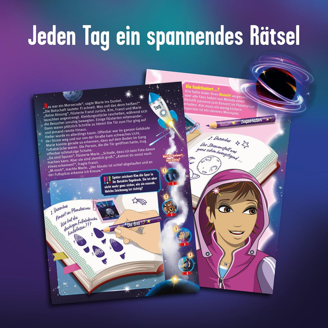 Kosmos 632649 Die DREI !!! Adventskalender 2025, Löse in 24 Rätseln das Geheimnis im Planetarium, mi
