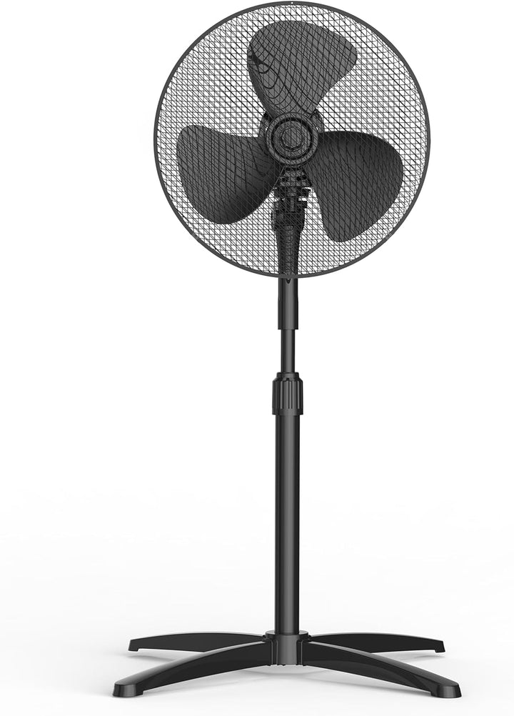 Midea Standventilator 40 cm FS40-25MSE(BL) Kupfermotor Leistungsstark, 3 Geschwindigkeiten, 90° Oszi