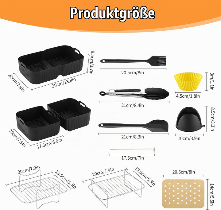 Zubehör für die Ninja Foodi FlexDrawer 10,4L Heissluftfritteuse AF500EU (20PCS),Silikonform für Airf