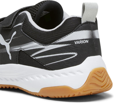 PUMA Unisex Kinder Varion Ii V Jr Indoor Court Shoe 28 EU Black Cool Light Gray Yellow Blaze Gum, 28