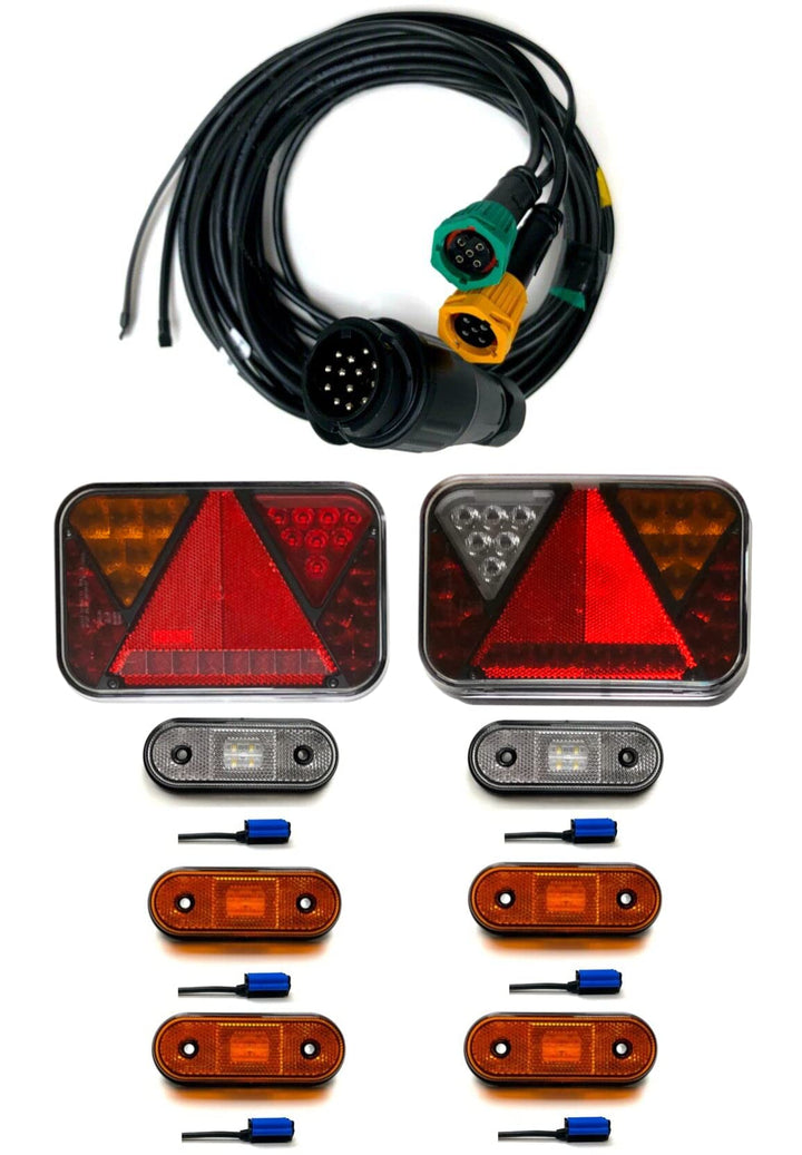 Anhängerbeleuchtung SET LED Rückleuchten 12V 5m 13 polig Kabel für Anhänger