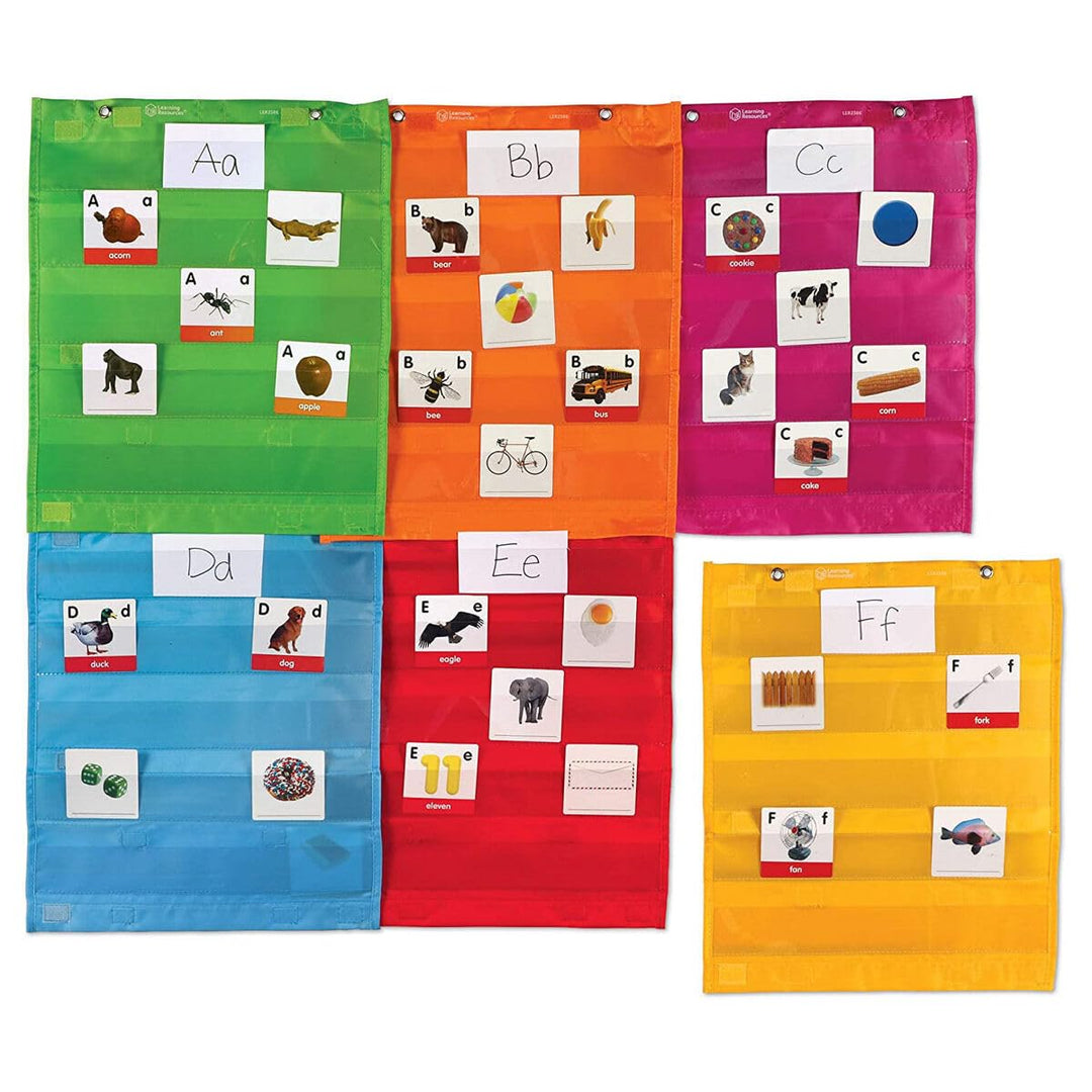 Learning Resources Magnetische, viereckige Organiser-Taschen, Rosa Satz mit 6 Stück, Satz mit 6 Stüc