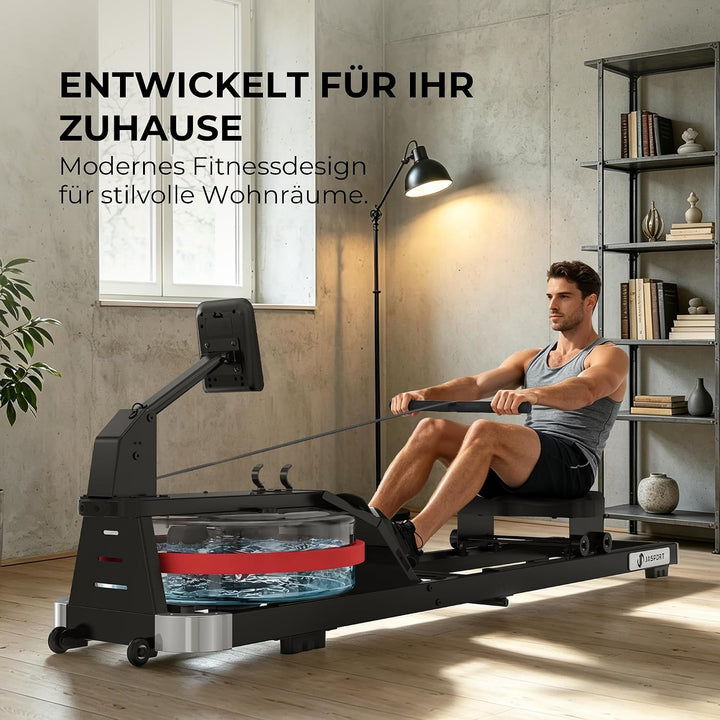 RE1 Wasser-Rudergerät klappbar mit 14-L-Wassertank für Zuhause | Kinomap-kompatibel, LCD-Display, st