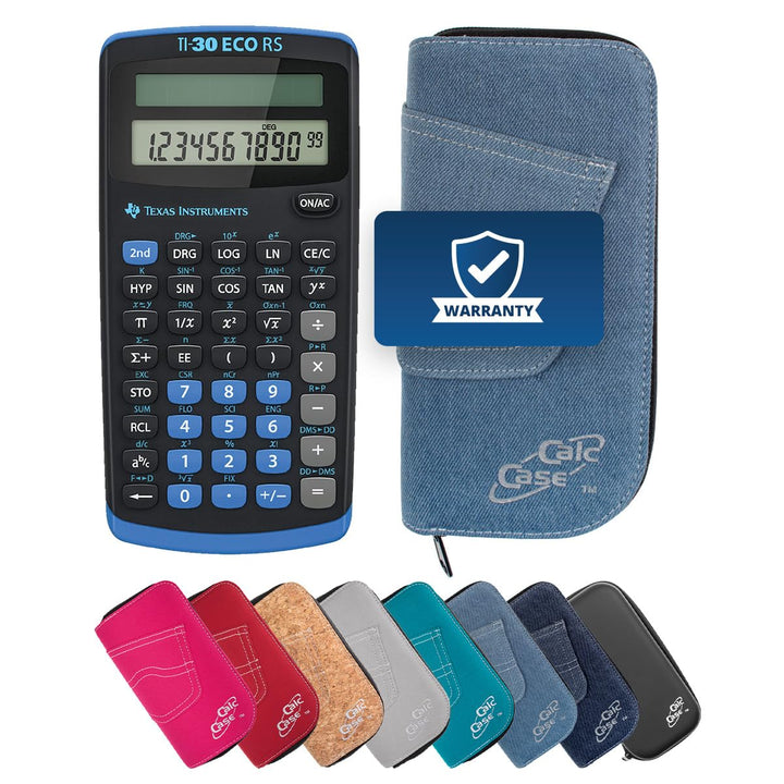 TI-30 ECO RS Schulrechner mit Schutztasche (Hellblau), Hellblau