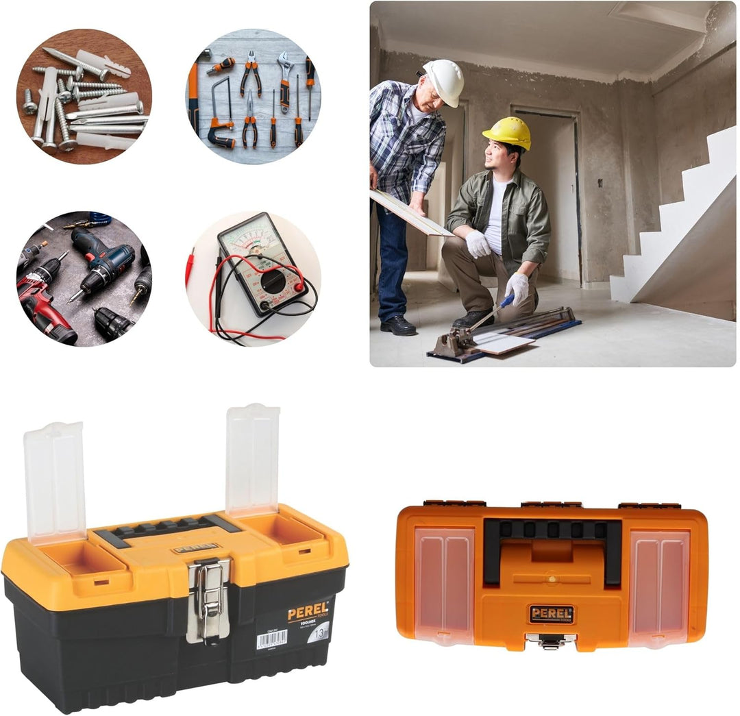 Perel Werkzeugkoffer Kunststoff leer, Werkzeugkasten leer, Werkzeugbox, Werkzeug Organizer Box, Tool