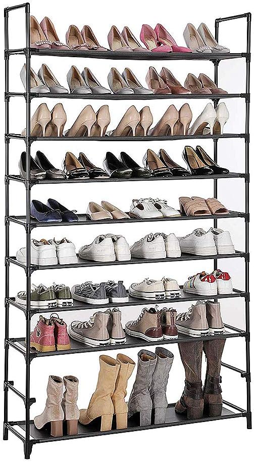 LANTUS Schuhregal mit 10/8 Ebenen, Schuhschrank hoch, 60cm Schuhablage schmal, Schuhaufbewahrung, fü