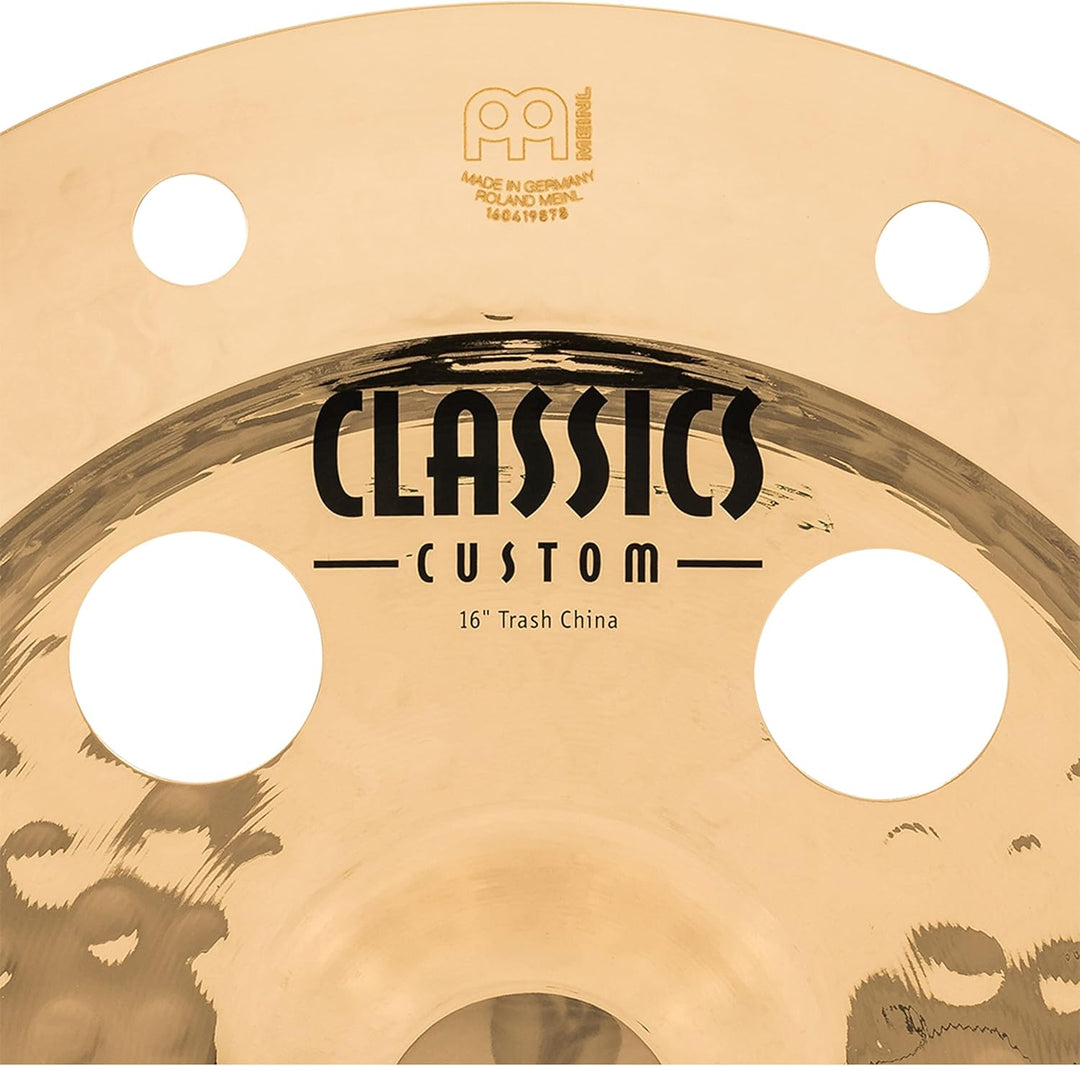 Meinl Cymbals Classics Custom Brilliant Trash China 16 Zoll (Video) Schlagzeug Becken (40,64cm) B12